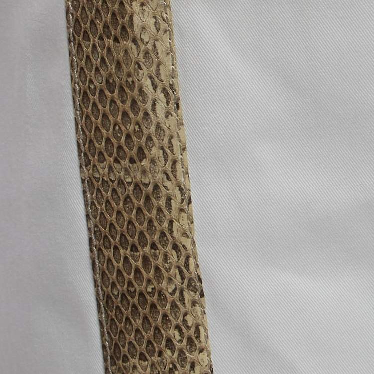 Pre Owned Dolce & Gabbana White Cotton Water Snake Trim Jeans M Waist 32''