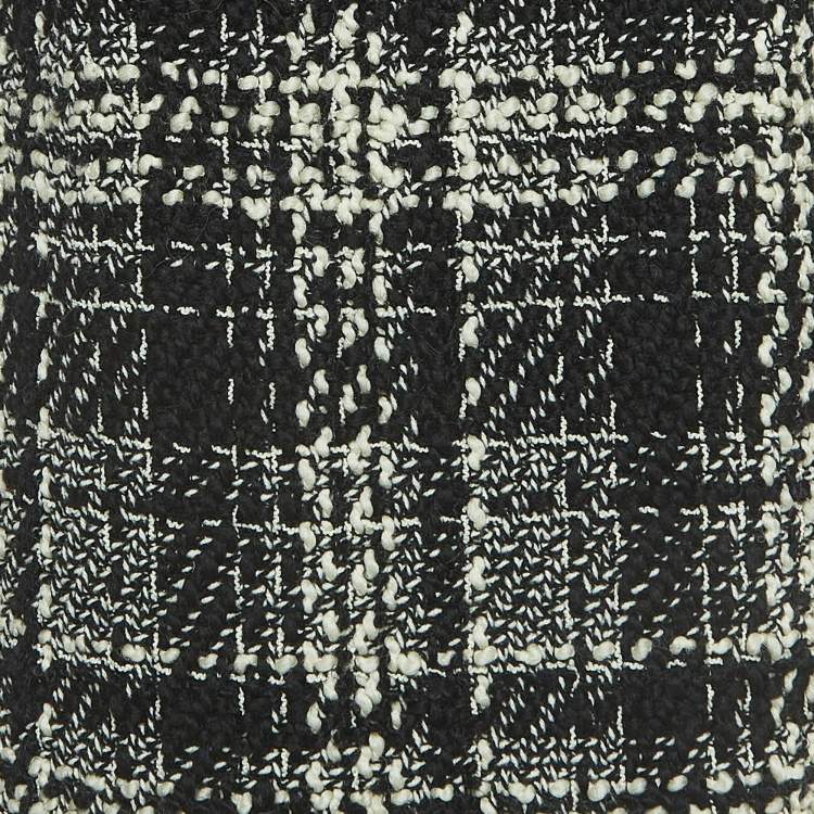Pre Owned Dolce & Gabbana Plaid Tweed A-Line Mini Dress M