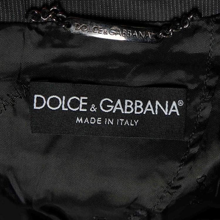 Pre Owned Dolce & Gabbana Charcoal Grey Pinstriped Wool & Silk Pant Suit S