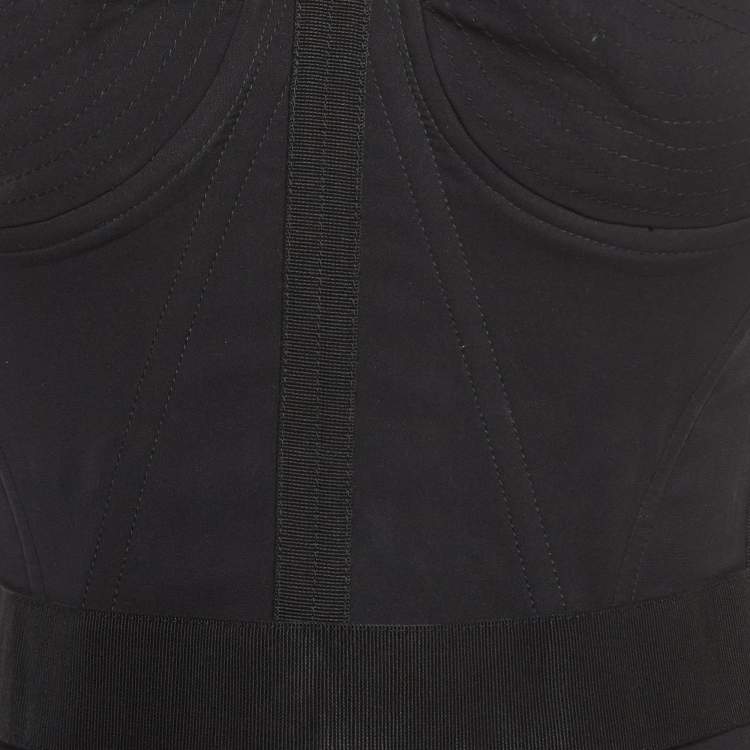 Pre Owned Dolce & Gabbana Black Silk Strappy Corset Top S