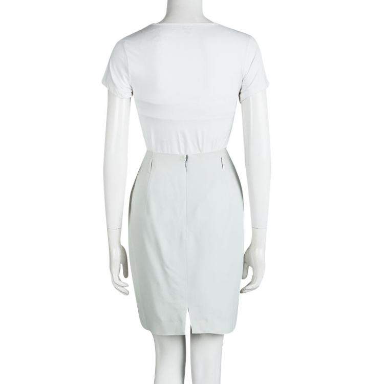 Pre Owned Dolce & Gabbana Light Grey Pencil Skirt L