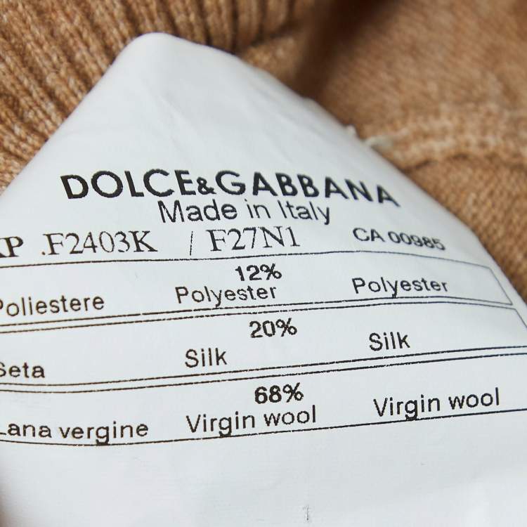 Pre Owned Dolce & Gabbana Beige Silk and Wool Knit Layered Top L