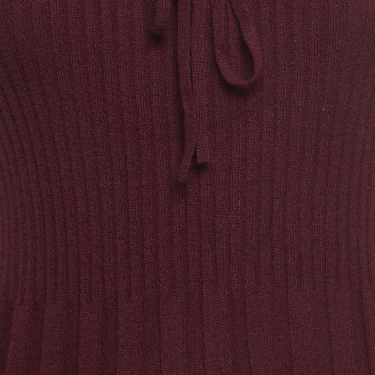 Pre Owned Dolce & Gabbana Burgundy Wool Blend Knit Sleeveless Top M