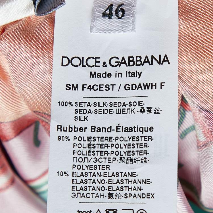 Pre Owned Dolce & Gabbana Multicolor Printed Silk Mixed Panel Mini Skirt L