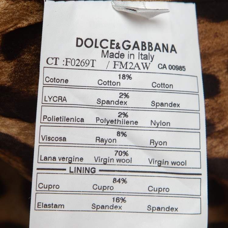 Pre Owned Dolce & Gabbana Grey Wool Blend and Fur Double Breasted Long Coat M