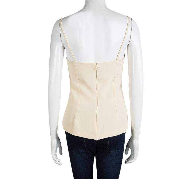 Pre Owned Dolce & Gabbana Beige Sleeveless Top M