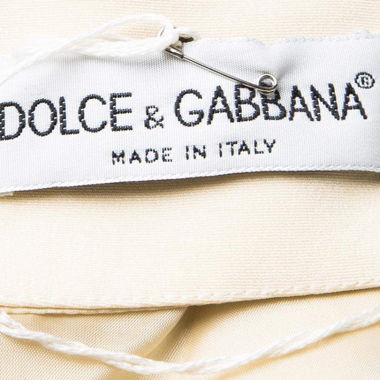 Pre Owned Dolce & Gabbana Beige Sleeveless Top M