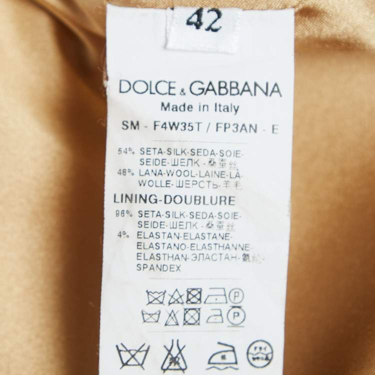 Pre Owned Dolce & Gabbana Burgundy Floral Jacquard Silk and Wool Pleated Short Skirt M