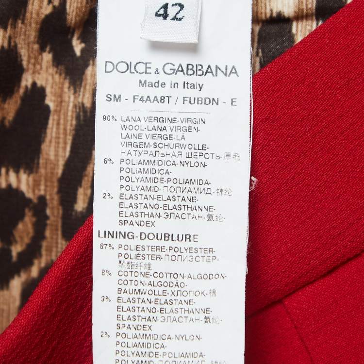 Pre Owned Dolce & Gabbana Red Wool Flared Short Skirt M