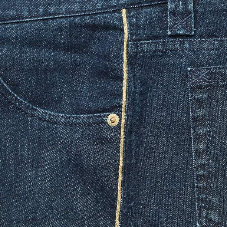 Pre Owned Dolce & Gabbana Navy Blue Side Stripe Denim Jeans S Waist 28''