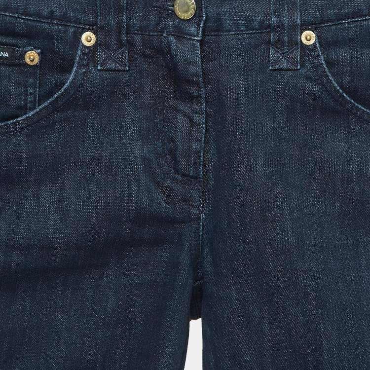 Pre Owned Dolce & Gabbana Navy Blue Side Stripe Denim Jeans S Waist 28''
