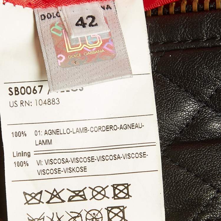 مملوكة مسبقًا Dolce & Gabbana Black Leather Zipper Quilted  Jacket M