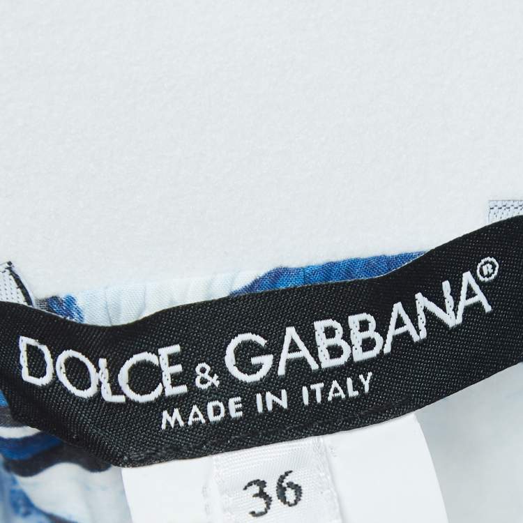 Pre Owned Dolce & Gabbana Multicolor Majolica Print Tiered Cotton Maxi Skirt XS