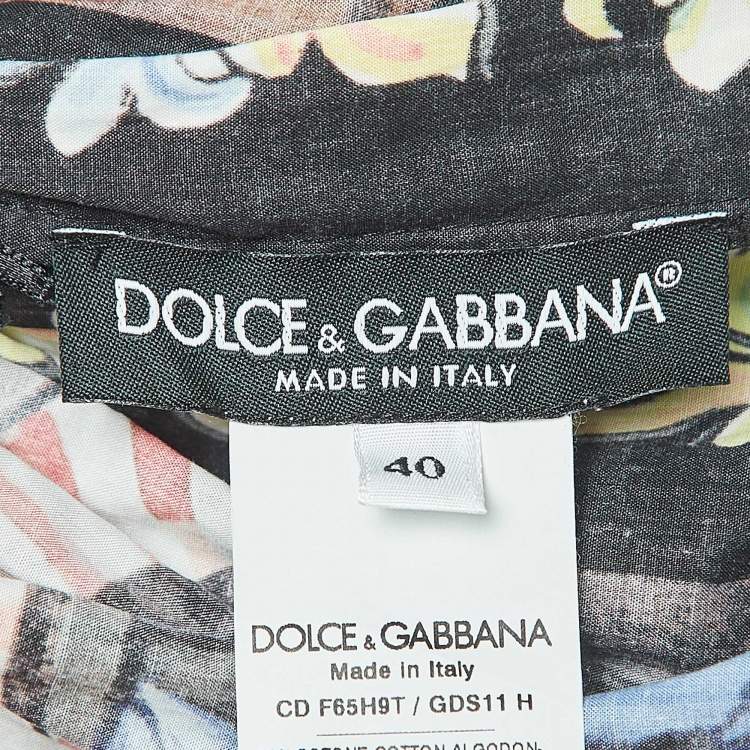 مملوكة مسبقًا Dolce & Gabbana Multicolor Printed Cotton Poplin Short Dress S