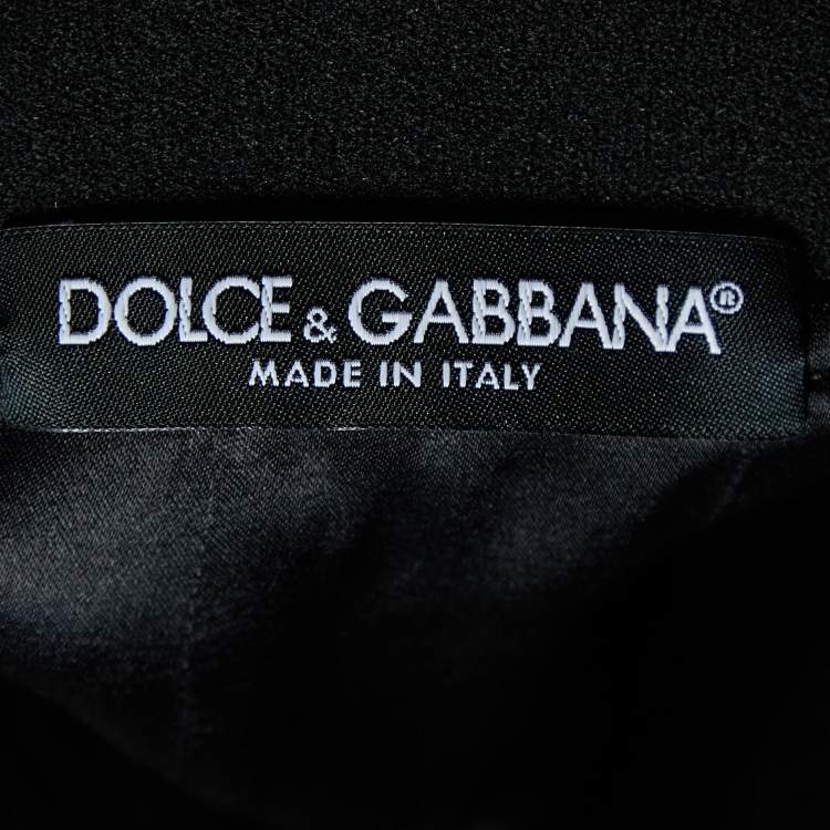 Pre Owned Dolce & Gabbana Black Floral Print Crepe Pencil Skirt L