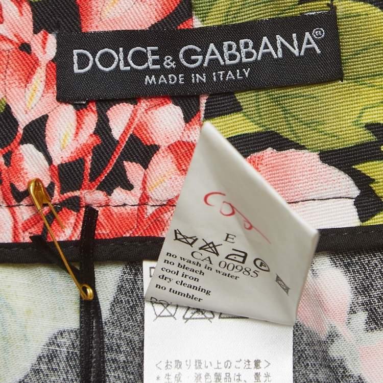 Pre Owned Dolce & Gabbana Multicolor Floral Print Cotton Wide Leg Trousers M