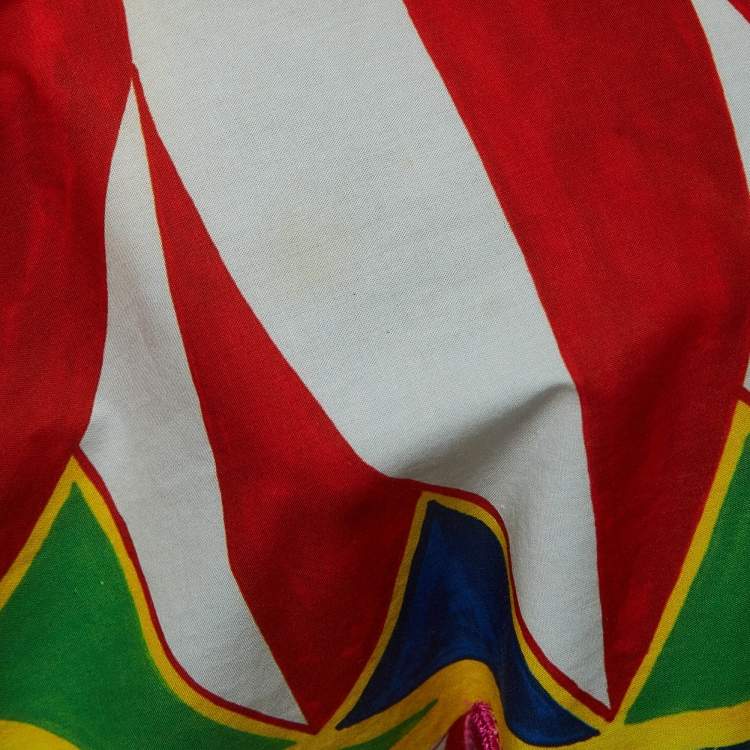 Pre Owned Dolce & Gabbana Multicolor Carreto Print Cotton Knotted Shirt S