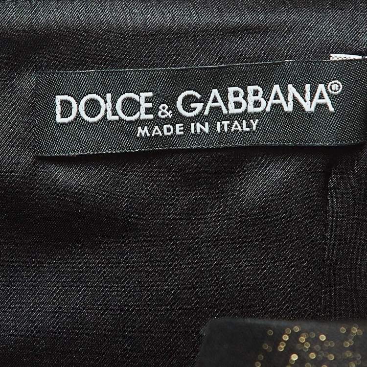 Pre Owned Dolce & Gabbana Black/Metallic Jacquard Embellished Mini Dress S