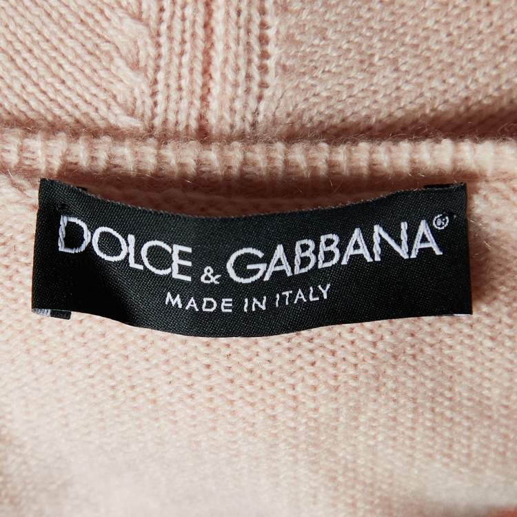 Pre Owned Dolce & Gabbana Light Pink Je T'aime Mama Cashmere Sweater M