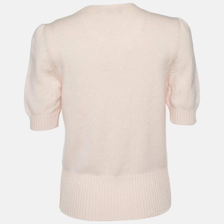 Pre Owned Dolce & Gabbana Light Pink Je T'aime Mama Cashmere Sweater M