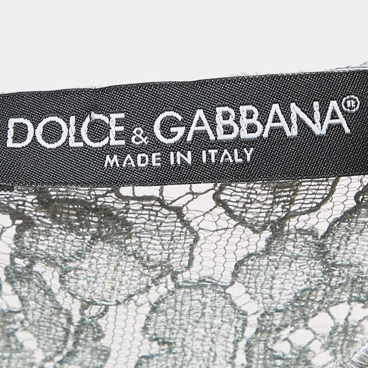 مملوكة مسبقًا Dolce & Gabbana Sage Green Floral Lace Sleeveless Blouse S