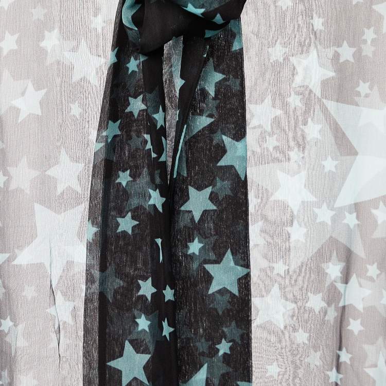 Pre Owned Dolce & Gabbana Black Star Print Silk Sheer Blouse S