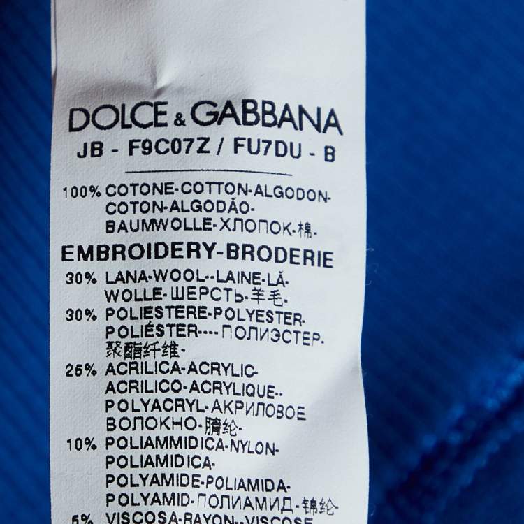 مملوكة مسبقًا Dolce & Gabbana Blue Queen of Heart Cotton Hooded Sweatshirt M