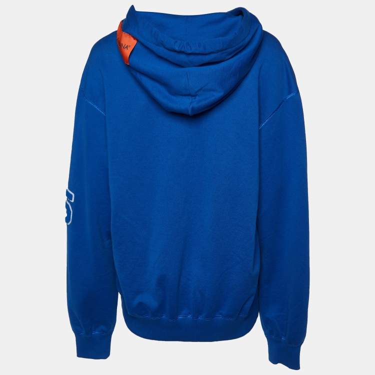 مملوكة مسبقًا Dolce & Gabbana Blue Queen of Heart Cotton Hooded Sweatshirt M