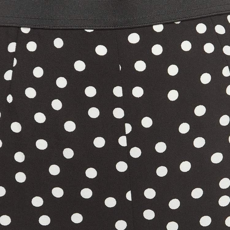 Pre Owned Dolce & Gabbana Black Dotted Crepe Pants M