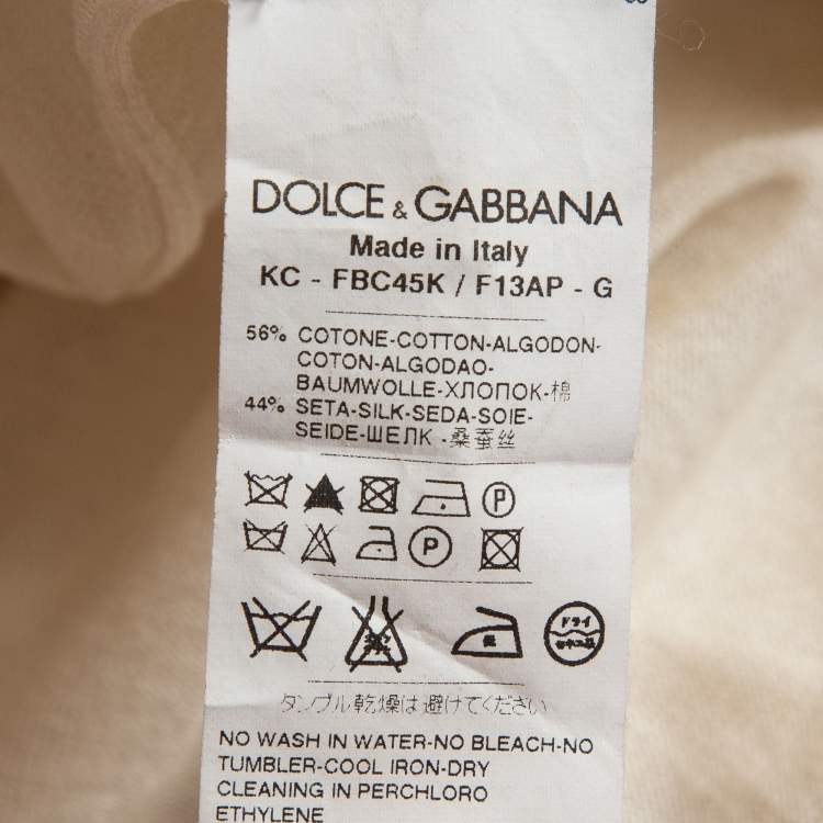 Pre Owned Dolce & Gabbana Cream Knit Back and Front Buttoned Cardigan S