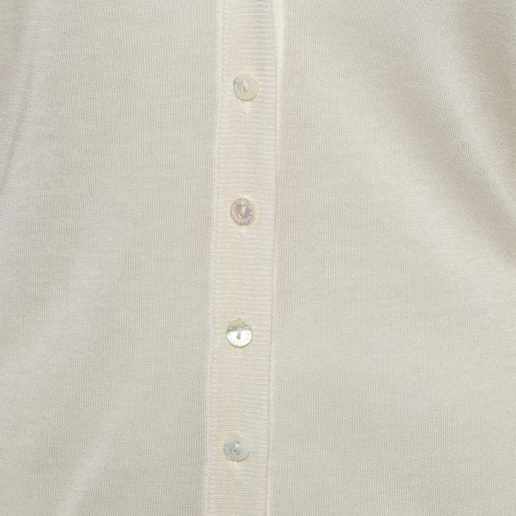 Pre Owned Dolce & Gabbana Cream Knit Back and Front Buttoned Cardigan S