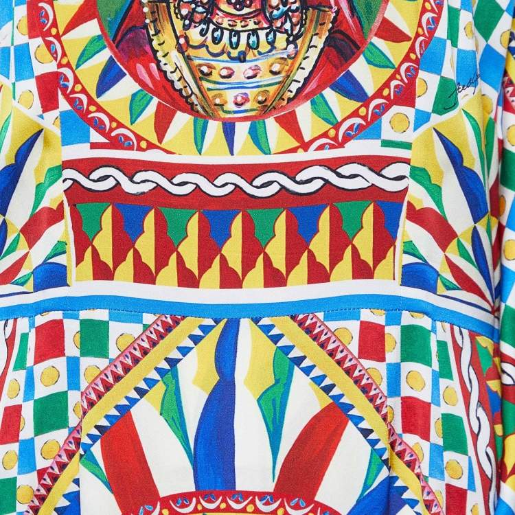 مملوكة مسبقًا Dolce & Gabbana Multicolor Queen Print Silk Kimono Dress l