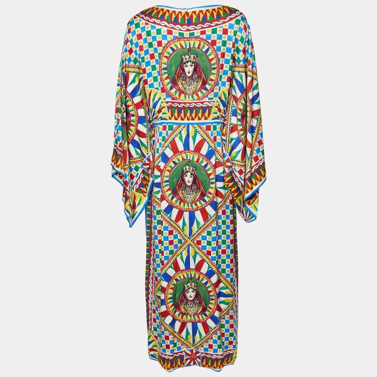 مملوكة مسبقًا Dolce & Gabbana Multicolor Queen Print Silk Kimono Dress l