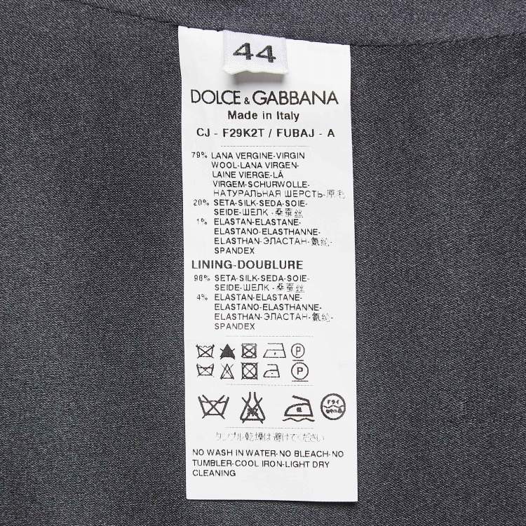 Pre Owned Dolce & Gabbana Black Gabardine Embellished Button Double Breasted Blazer M