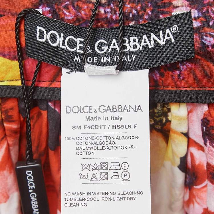 Pre Owned Dolce & Gabbana Multicolor Floral Printed Cotton Poplin Short Skirt S