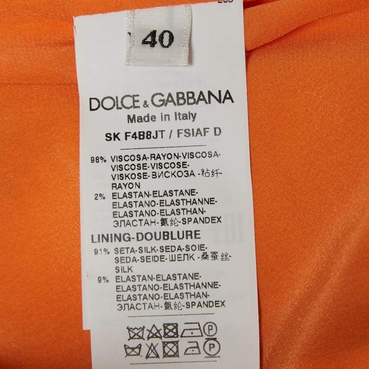 Pre Owned Dolce & Gabbana Multicolor Floral Print Crepe Pencil Skirt S