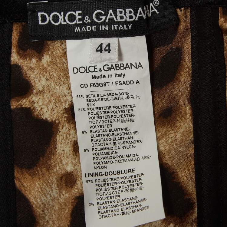 مملوكة مسبقًا Dolce & Gabbana Brown Leopard Print Silk Blend Corset Strappy Mini Dress M
