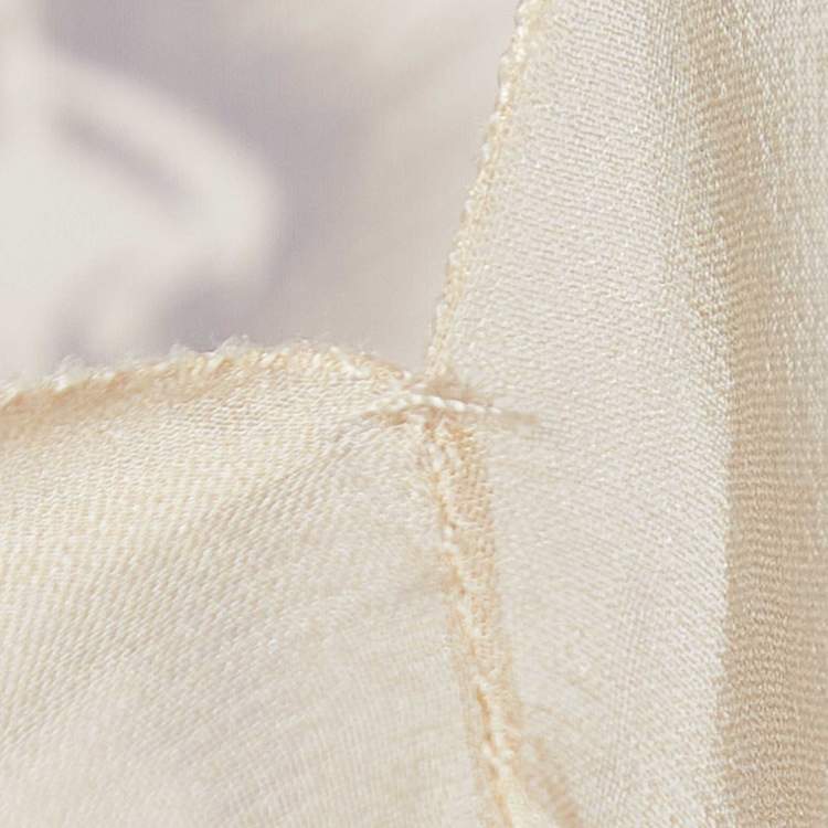 مملوكة مسبقًا Dolce & Gabbana Cream Coin Print Silk Semi Sheer Kaftan Dress S