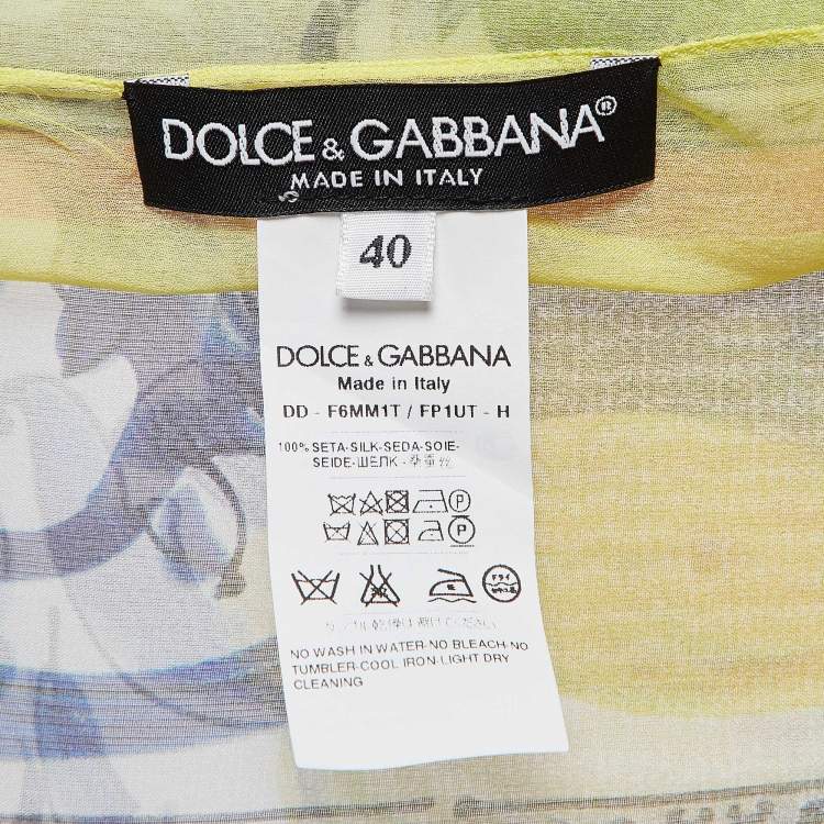 Pre Owned Dolce & Gabbana Multicolor Majolica Print Silk Semi Sheer Cover Up Kaftan Dress S