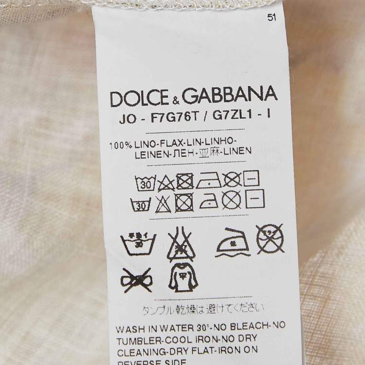 مملوكة مسبقًا Dolce & Gabbana Floral Print Linen Short Sleeve Top M