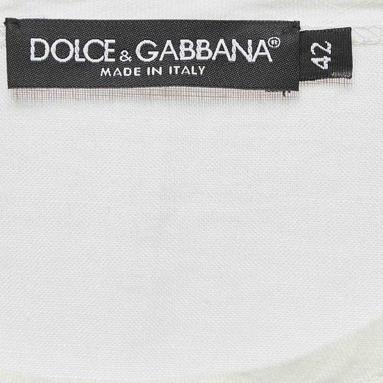 مملوكة مسبقًا Dolce & Gabbana Floral Print Linen Short Sleeve Top M