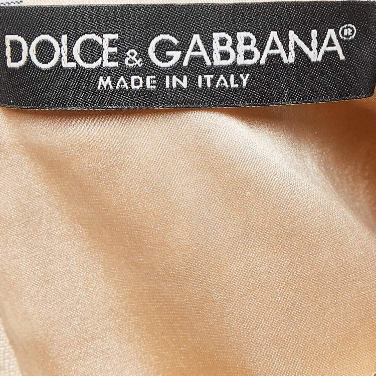 مملوكة مسبقًا Dolce & Gabbana Yellow Embroidered Mosaic Print Wool Blouse S