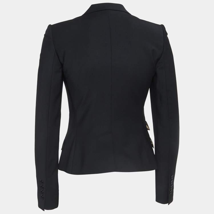 Pre Owned Dolce & Gabbana Black Gabardine Single Breasted Blazer S