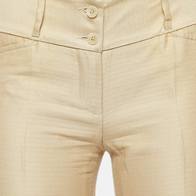 Pre Owned Dolce & Gabbana Gold Cotton and Silk Trousers S