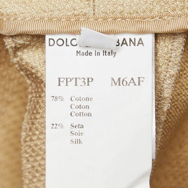 Pre Owned Dolce & Gabbana Gold Cotton and Silk Trousers S