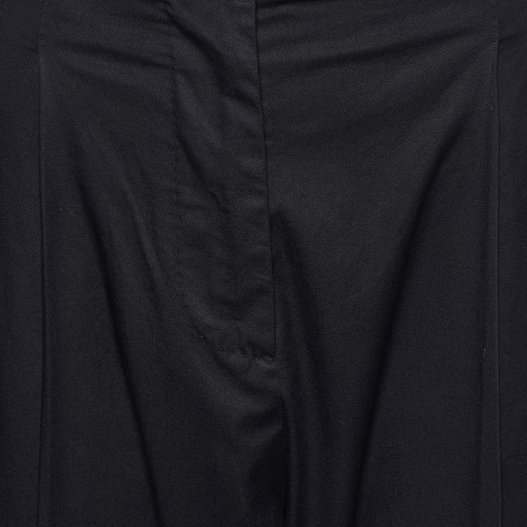 Pre Owned Dolce & Gabbana Black Cotton Pleated & Tapered Trousers M