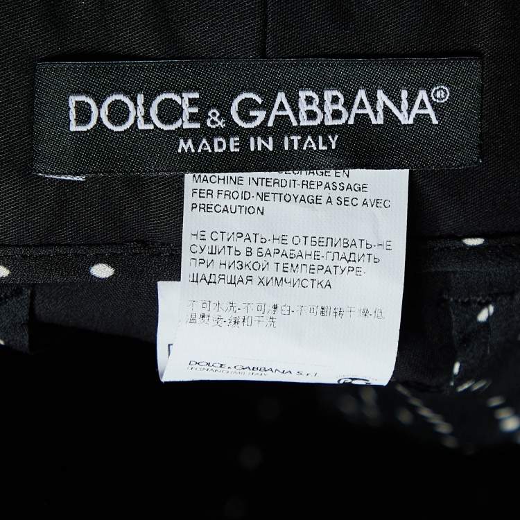 Pre Owned Dolce & Gabbana Black Cotton Pleated & Tapered Trousers M