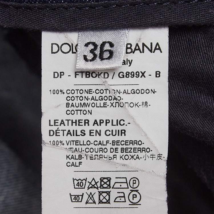 Pre Owned Dolce & Gabbana Dark Blue Denim Wide Leg Jeans XS Waist 22"