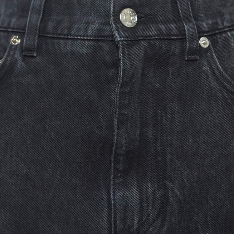 Pre Owned Dolce & Gabbana Grey Ripped Denim Mini Skirt S