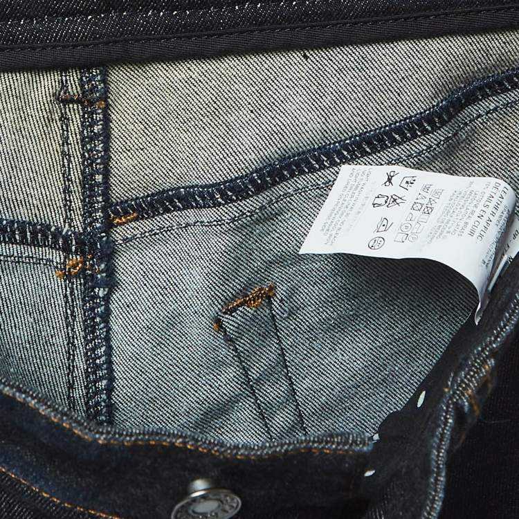 Pre Owned Dolce & Gabbana Pretty Navy Washed Denim Skinny Jeans S Waist 28"